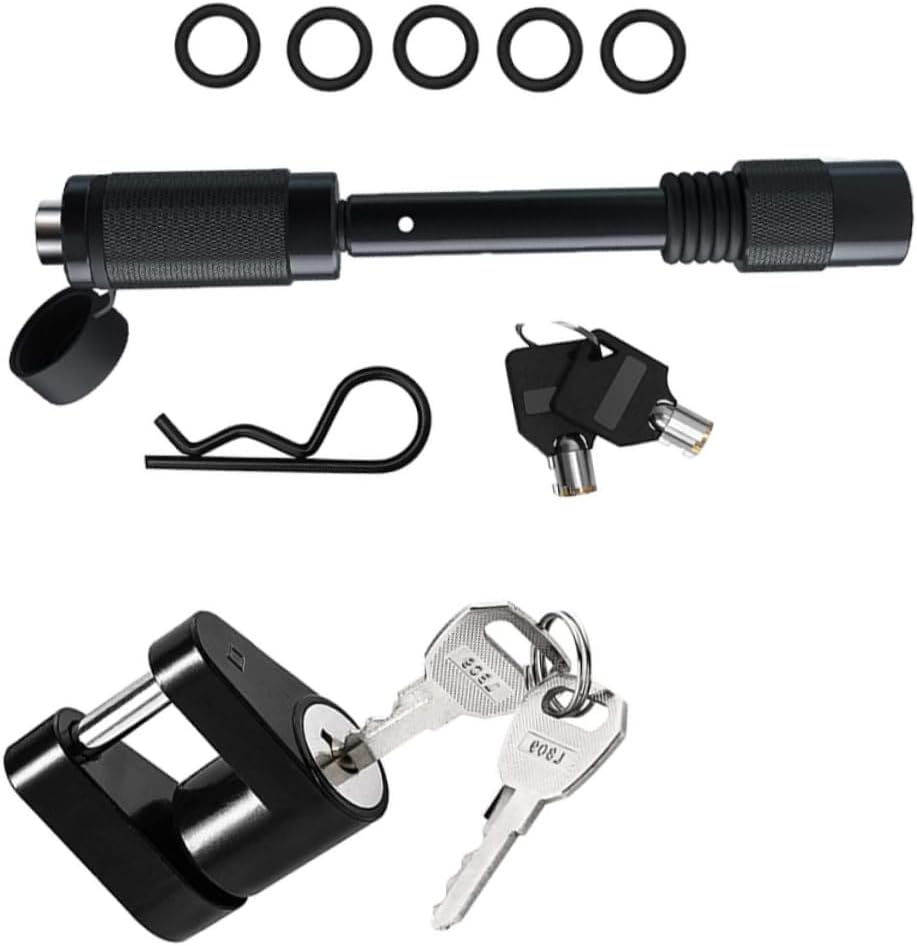 2Sets Heavy Duty Trailer Hitch Lock Set Durable Hitch Lock Pin and Coupler Lock for Rv Yacht and Trailer Security Easy to Install and Use