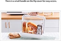 Vista 2 de OLOTU Panera portátil de almacenamiento, caja de pan transparente de PP con tapa superior enrollable, contenedor de almacenamiento multifuncional