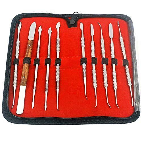 LAJA IMPORTS 6 PCS Dental Pick & Mirror Set with CASE Instrument KIT