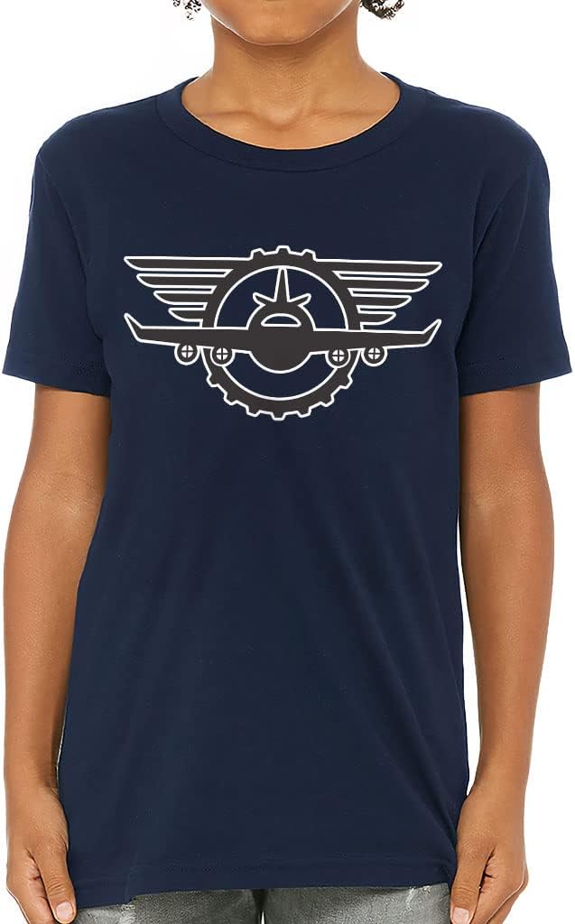 Plane Print Kids' T-Shirt - Airplane T-Shirt - Minimalist Tee Shirt for Kids