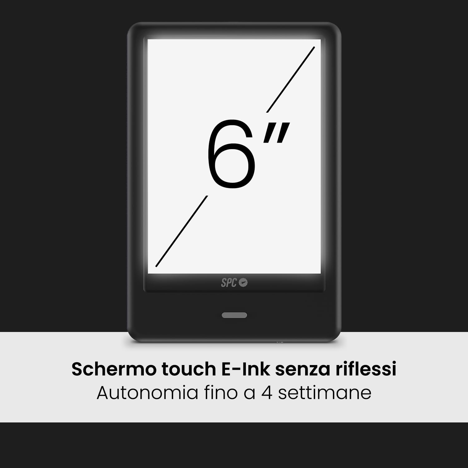 SPC Dickens Light 2 Pro E-book 6 pollici touch screen E-Ink 8 GB USB-C Nero