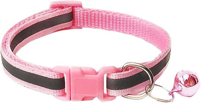 CHBORCHICEN 2 Collares Reflectantes para Gato con Campana Rosado XS miniatura 2