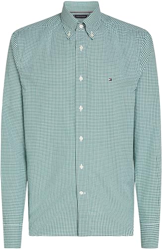 Tommy Hilfiger Herren Hemd Flex Poplin Gingham Regular Fit, Mehrfarbig (Nouveau Green/Optic White), XS – Ansicht 5