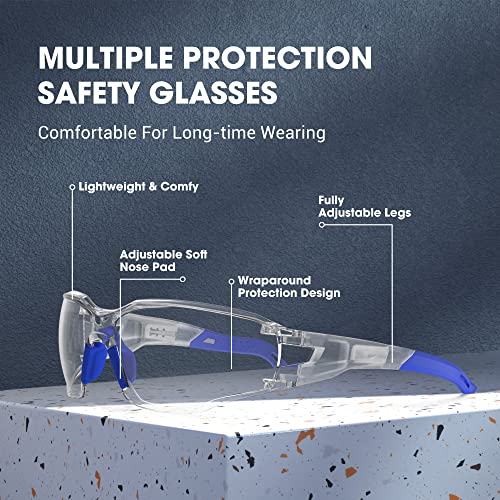 Woolike Safety Glasses For Men And Women;Scratch Resistant With Lightweight Work Clear Anti-Fog Shooting Lens Uv Eye Protection Z87 #TOP1