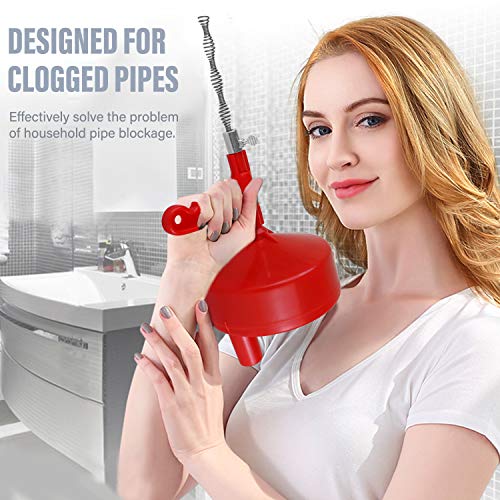 Plumbing Snake 25-FT, Drain Auger Clog Remover Plumbing Pipe Unblocker Cleaner, Sewer/Bathtub Drain/Kitchen Sink Cleaner, With Gloves By KINGLEV - Thumbnail 7