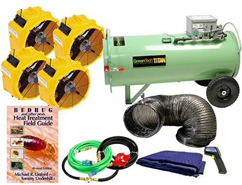 Titan 800 Direct Fired Portable Bed Bug Heater Package | Professional-Grade | Heat Treatment System and Equipment | Get Rid of Bugs | 990,000 BTU + 5000 CFM | Good for 4000 sq feet | Green