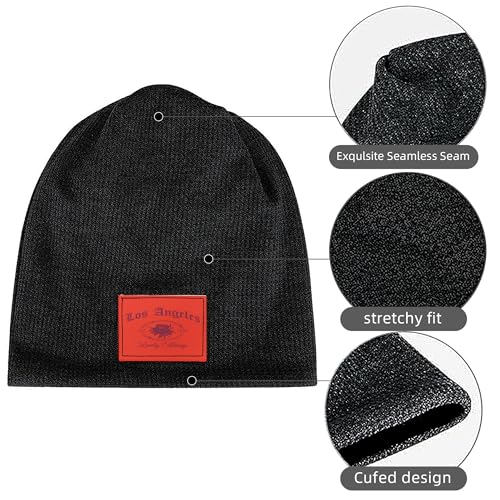 Bonnet tricoté chaud et extensible imprimé années 90 pour fêtes - 2