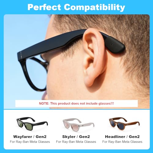 Image of ZORBES Silicone Eyeglass Ear Grip Compatible with Ray-Ban Meta Wayfarer /Skyler /Headliner & Gen 2 Smart Glasses Accessories, Anti-Slip Elastic Eyeglasses Retainers for RayBan Gen 2 Smart Glasses