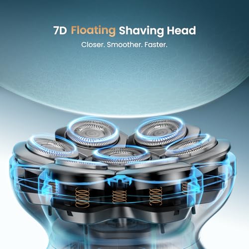 MAXGROOM® PRO 7D Head Shaver for Bald Men, Electric Head Razor with 7D Flexible Blades, Long Battery Life, IPX6 Waterproof, LED Display, 2 Speed Settings, Cooling Design, Premium Gifts for Men - Image 2