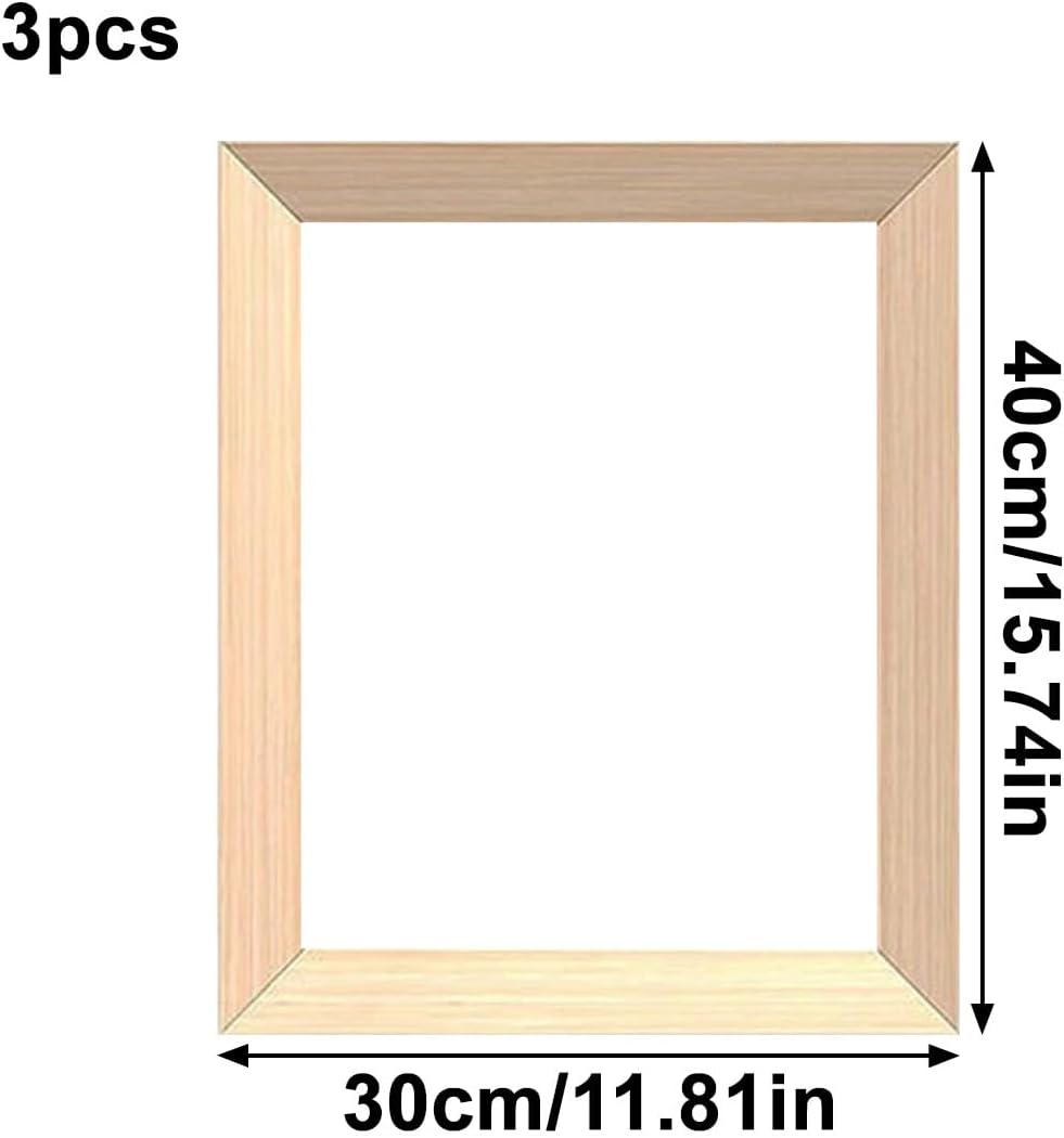 Queenbox 11.8x15.7in Unfinished Wood Canvas Stretcher Bars, 3 Pack DIY Picture Art Frames Kit for Gallery Display Digital Diamond Oil Painting Needlework