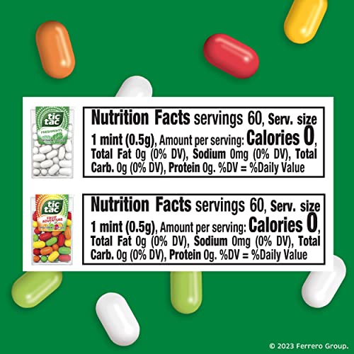 Tic Tac Fresh And Fruity Pack, Variety Mints, On-The-Go Refreshment, 24 Packs, 1 Oz Each #TOP5