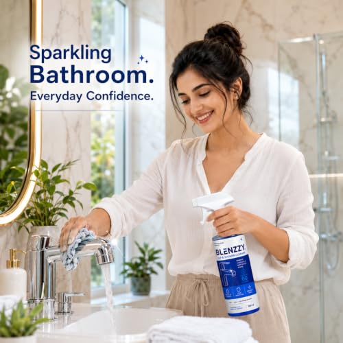 Image of Tap & Limescale remover Spray 500ml | Limescale & Hard Water Stain Remover | Instant Restores Shine to Taps, Faucets, Shower Heads, Wash Basins & Bathroom Fixtures