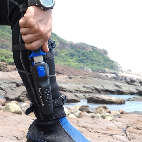 Saekodive Edge Series Dive Knife - Scuba Diving Knife with Knife Holster, Sheath and Leg Strap - Scuba Knife, Saltwater Knife, Spearfishing Knife (Titanium, Large) - Thumbnail 5