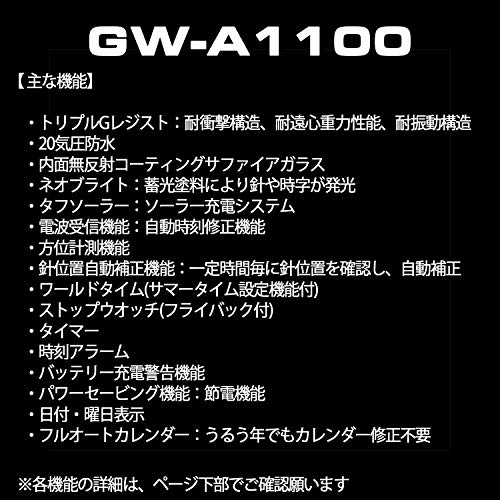 Casio G-Shock Sky Cockpit Tough Solar Mvt Multiband6 Gw-A1100Fc-1Ajf Watch (Japan Import) #TOP4