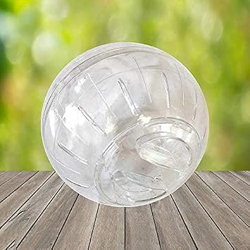 Dwarf Hamster Ball 4.92inch Crystal Running Ball for Hamsters Run-About Exercise Fitness Wheels Toys Chinchilla Cage Accessories for Hamsters Less Than 4 inches 10 cm in Length (S, White B)