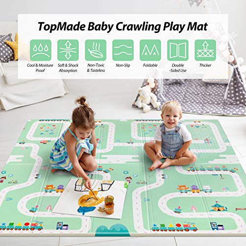 Play Mat Foldable, Topmade Baby Play Mat For Floor 77X69 Inch Large Reversible Baby Crawling Mat Waterproof Foam Playmat Portable Thick Gym Carpet Nontoxic Tummy Time Playroom Mat For Infant Toddler #TOP7