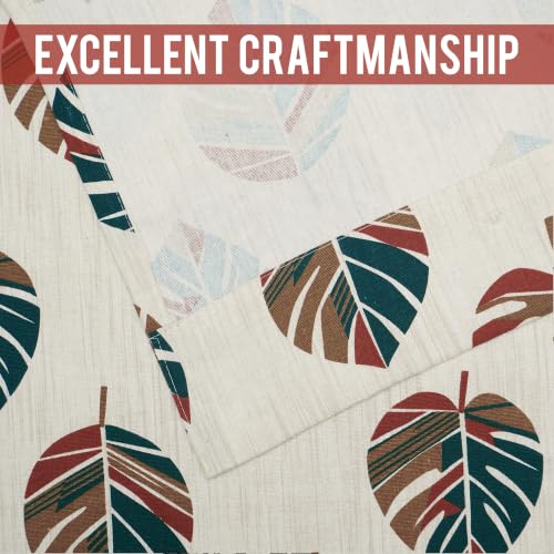 Image of Story@Home Window Curtains 5 Feet Long Set of 2 | Leaf Printed | Bohemian Cotton Curtain | Light Filtering Curtains for Living Room, Bedroom | (116 X 152 Cm, Multi-Color & Beige)