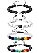 Produktbild Bememo 4 Stück Lava Stein Armbänder 7 Farben Chakra Perlen, Aromatherapie Armbänder Armreifen für Ätherische Öle (Stil Set 2)