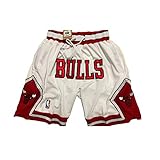 ULIIM Herren Bulls Shorts Mesh Basketball Retro Chicago Bulls Swingman Sports Shorts M-XXL