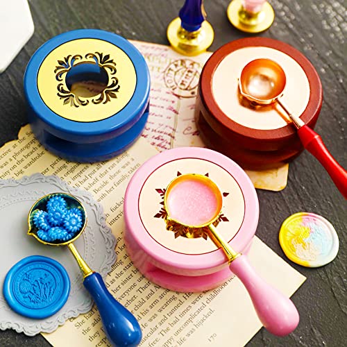 Wax Seal Kit Wax Seal Warmer Wax Seal Stamp Wax Seal Spoon Wax Seal Stamp Wax Seal Furnace With Melting Spoon And Wax Seal Stamp For Melting Wax Seal Sticks Or Sealing Wax Beads (Dark Green) #TOP1
