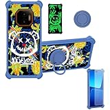 Porte-bagues métallique adhésif [vous pouvez choisir de le fixer à l'étui ou de l'utiliser séparément] Rotation à 360 degrés + support de voiture à ventouse magnétique