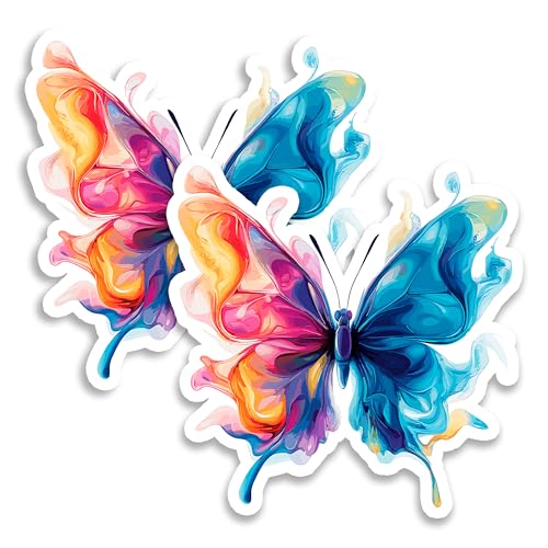 Imanes decorativos de vinilo de 4 pulgadas con diseño de mariposa 2 unidades miniatura 1