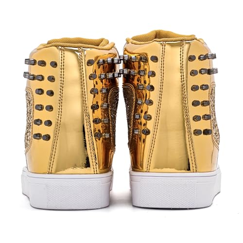 Image of IGxx Glitter Rivet Shoes Men Disco Punk High Top Women Sneakers