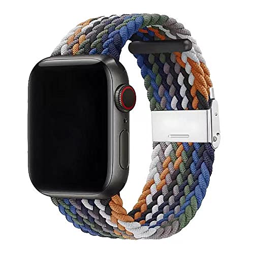 Apple watch バンド アップルウォッチ バンド 長さ簡単調節 工具不要 ブレイデッドソロループ 編組バンド コンパチブル スポーツバンド 交換ベルト 柔らかいシリコーン糸混紡リサイクルヤーン素材 apple watch Series Ultra/8/7/6/5/4/3/2/1/SE対応 38mm/40mm/41mm/42mm/44mm/49mm Iwatch交換用ベルト