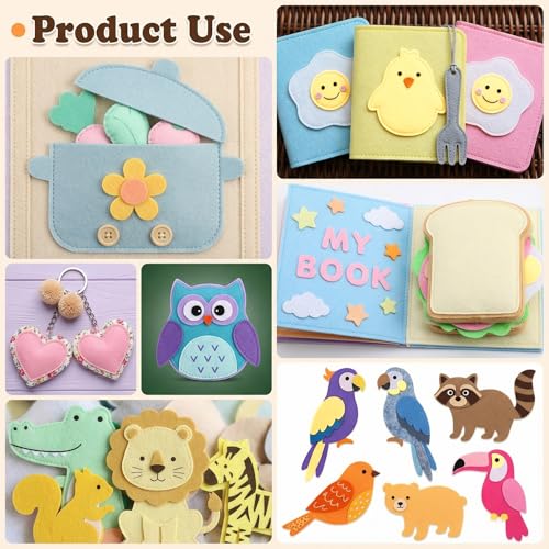 Image of WILLBOND 12 Pcs Large Felt Sheets 36 x 36 Inch 1.2 mm Pastel Series