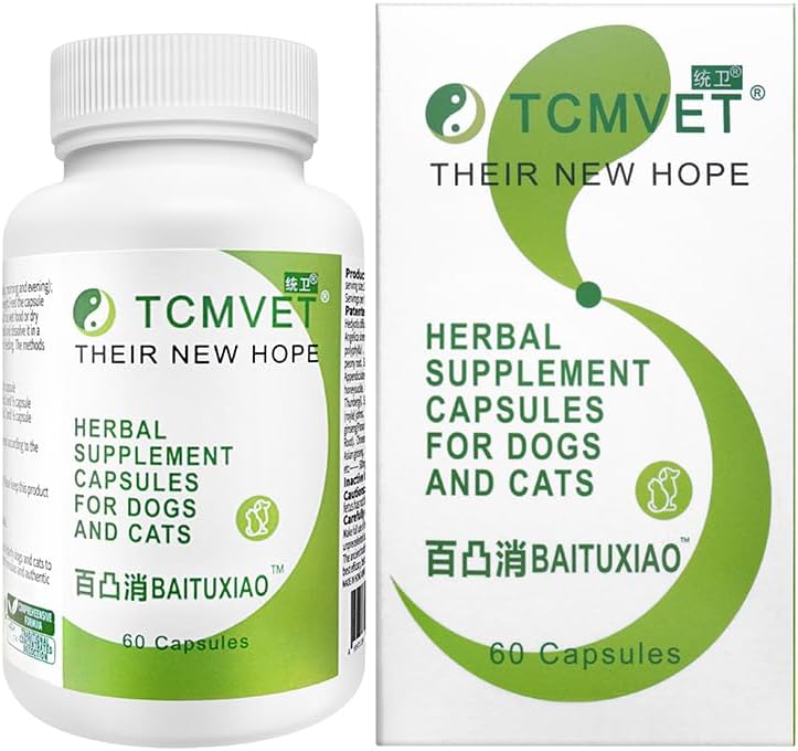 Baituxiao Herbal Supplement for Dog and Cat Lumps, Bumps, Lipoma with Dissolve Formula,Immune Support – 60 Capsules