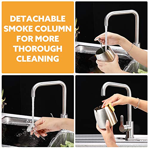 Luxebell Windasbak, asbak met deksel van roestvrij staal, binnenasbak met antislip bodem, draagbare asbak voor tuin en balkon - Image 7