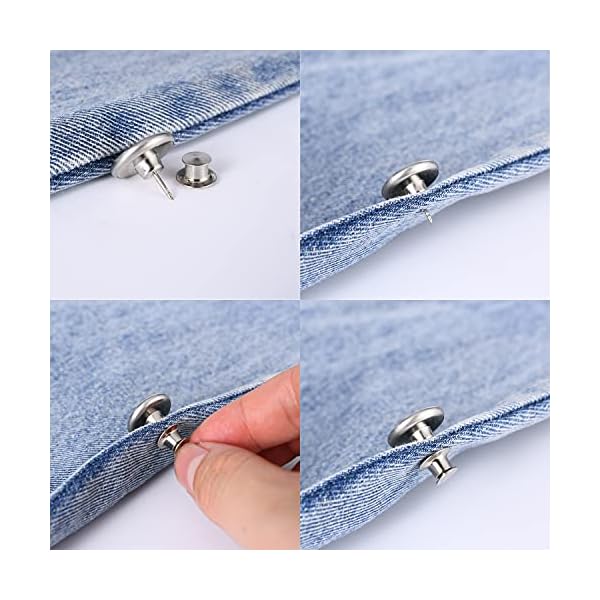 12PCS Button Pins for Jeans|Replacement Button|Instant Detachable Pants Pins to Extend or Reduce Pants Waist Size, Suitable for Cowboy Clothing, Backpack, Skirt, Jackets, Bags,Crafts DIY - Image 6