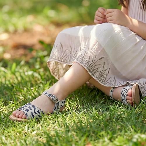 Image of THEE BRON Toddler Girls Vintage Open Toe Sandals Cushioned Comfy Summer Dress Shoes