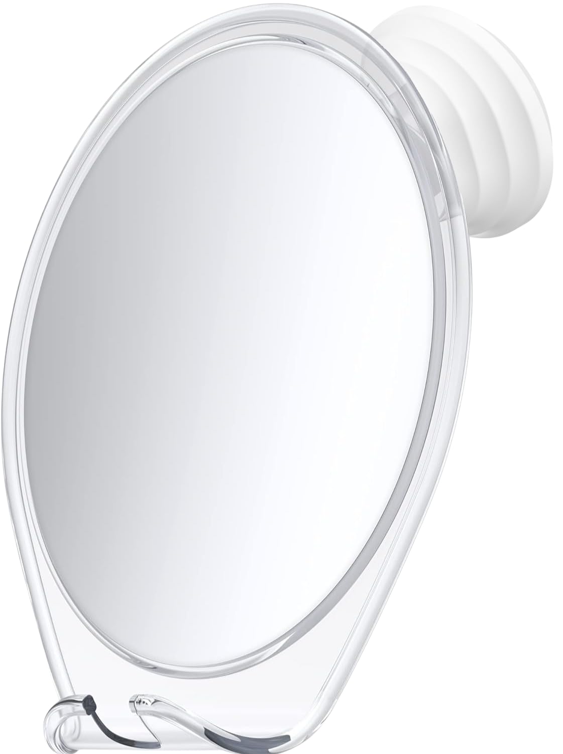 HONEYBULL Fogless Shower Mirror with Suction Mount & Swivel – Anti-Fog Acrylic Bathroom Mirror for Shaving – Built-in Razor Holder, Easy Install, Home Shower Accessory (White)