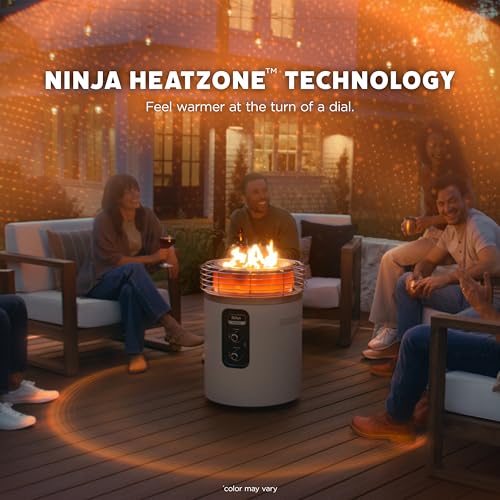 Ninja Fireside360™ Outdoor Heater & Fire Pit | 3 Modes: Flame, Heat, Flame & Heat | Portable for Patio, Deck, Camping | Easy Control Smokeless Flames | Push to Start Ignition | Charcoal | OF101AMZ - Image 4