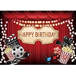 Movie Night Backdrop Red Carpet Movie Theme Birthday Party Background Children Star Movie Theme Party Photography Decoration Photo Shoot Props 7x5FT - Image 2