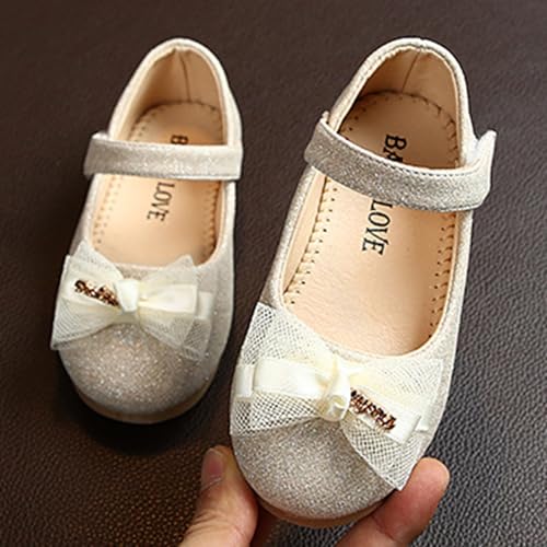 Toddler Girls Dress Shoes Mary Jane Ballet Soft Sole Comfortable Flat School Bowknot Princess Wedding Shoes2