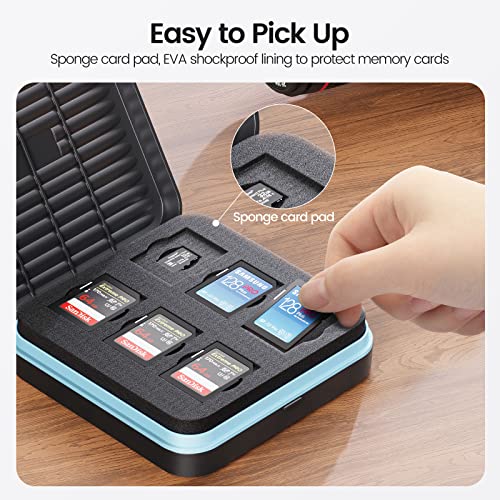 Orico Sd Card Holder, 28 Slots Sd Card Storage For 22 Tf Card & 6 Sd Card, Water-Resistant, Anti-Shock, Dust-Proof Memory Card Case With Labels #TOP1