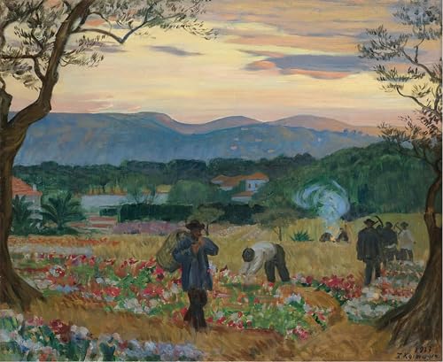 Affiche impression d'art tableau les fleurs de la moisson Boris Mikhailovich Kustodiev