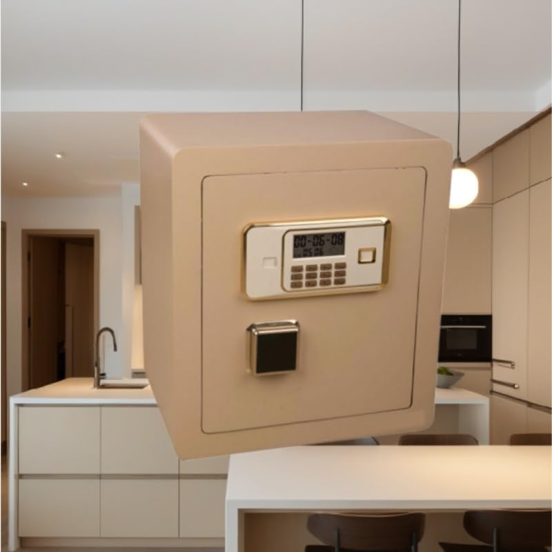 Household Hotel Office Document Safe | Safe Deposit Box Coin Operated Cabinet with All Steel Password Lock