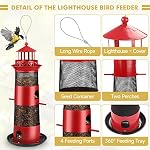 Decflow Bird Feeders for Outdoors Hanging, Wild Bird Feeder for Outside Bird, 4 lbs Large Capacity Durable Metal Bird Seed Feeder for Small Birds