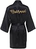 Bridesmaid Satin Kimono Robe with Gold Glitter - Satin Bridal Party Robes - Bridesmaids Robes