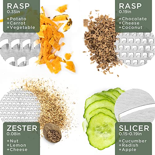 Waldwerk Premium Grater With Etched Stainless Steel Blades - Grater For Kitchen With Oak Wood Base - Box Grater With 4 Sides For Parmesan Cheese, Vegetables, Carrots, Or Potatoes - Cheese Grater #TOP3