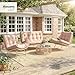Outsunny Gartenmöbel Set 4-teilig Polyrattan Lounge-Set mit Zweisitzer 2 Sessel Glastisch Breitem & Tiefem Sitz Dicke Kissen, modular Balkonmöbel für 4 Personen Sitzgruppe für Garten Balkon Braun