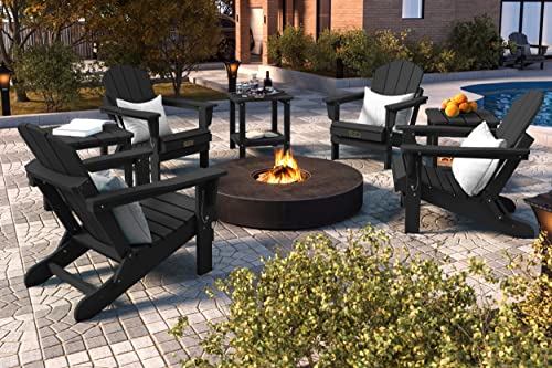 Serwall FOLDING BLACK Adirondack Chairs Patio Chairs Lawn Chair Outdoor Weather Resistant thumb #7