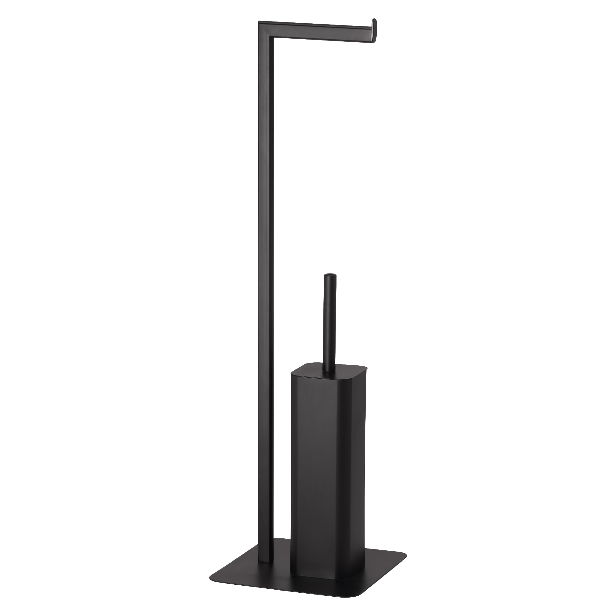 Gedy Felix Escobillero y portarrollos para baño, Negro Mate, Acero INOX Metal y resinas termoplásticas, 20 x 20 x 69,8