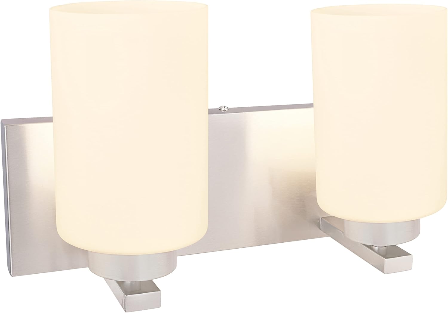 Aspen Creative 62218, One-Light Metal Bathroom Vanity Wall Light Fixture, 4-3/4" Wide, Transitional Design in Satin Nickel