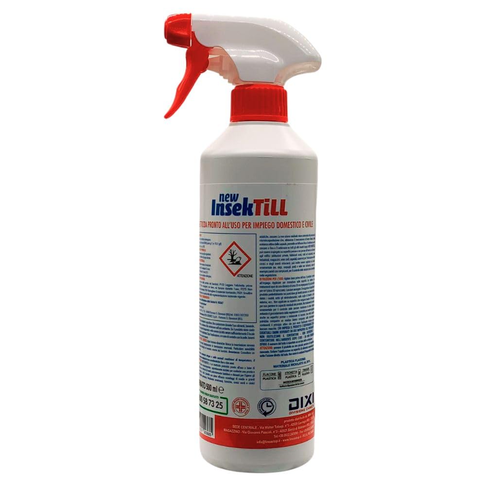 Disinfect Stop Insetticida Multiuso Microincapsulato per Cimici Verdi, Cimici Asiatiche, Zanzare, Formiche, Scarafaggi, Formato da 500ml (6 Flaconi) - New Insektill -