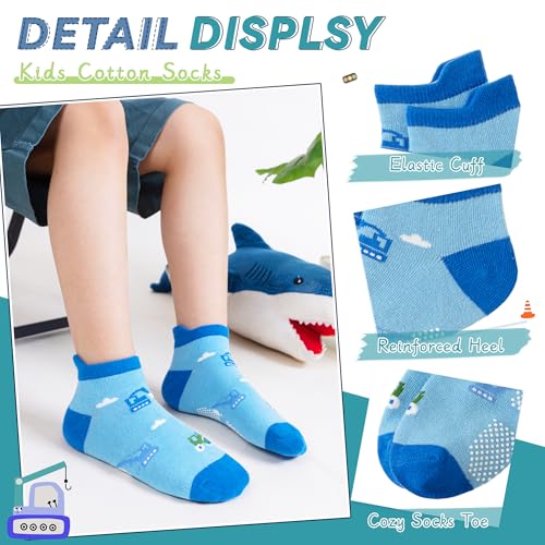 Image of Eyean Kids Ankle Cotton Socks Cute Animal Pattern Soft Non Slip Boys Girls No Show Socks 6 Pairs