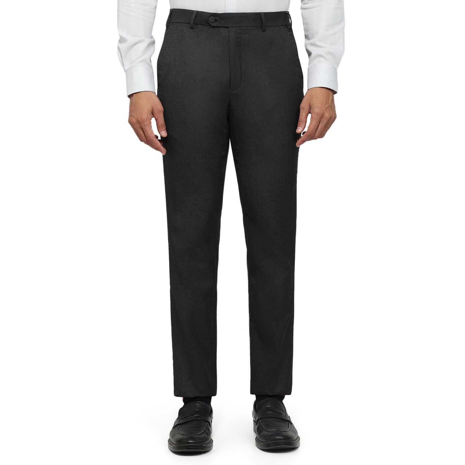 park avenue Men Super Slim Fit Checks Pattern Polyester Blend Flat Front Formal Trouser-picture-46